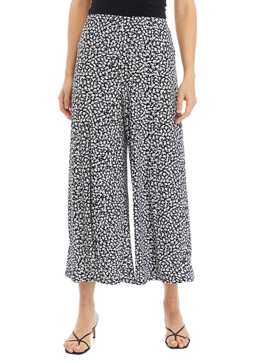 Vince Camuto  Womens Floral Printed Wide Leg Cropped Pants